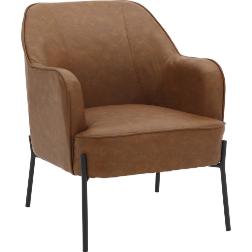 Daniella Accent Chair in Black Metal & Camel Leatherette